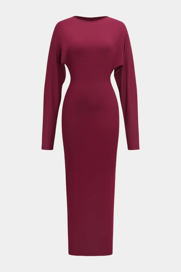 Backless Cut Out Long Sleeve Maxi Dress>MICAS Best