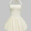 Backless Tie-Up Sleeveless Mini Dress>MICAS Fashion