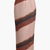 Color Block Print Slit Midi Skirt>MICAS Sale