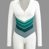 Color Block Zipper Long Sleeve Romper>MICAS Sale