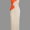 Contrast Distressed Ladder Knit Dress>MICAS Discount