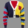 Contrast Knit Button Long-Sleeve Top>MICAS Best
