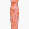 Contrast Knit Slip Maxi Dress>MICAS New