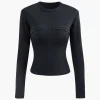 Contrast Ruched Long Sleeve Top>MICAS Hot