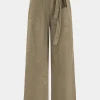 Corduroy Tie Front Wide Leg Trousers>MICAS Online