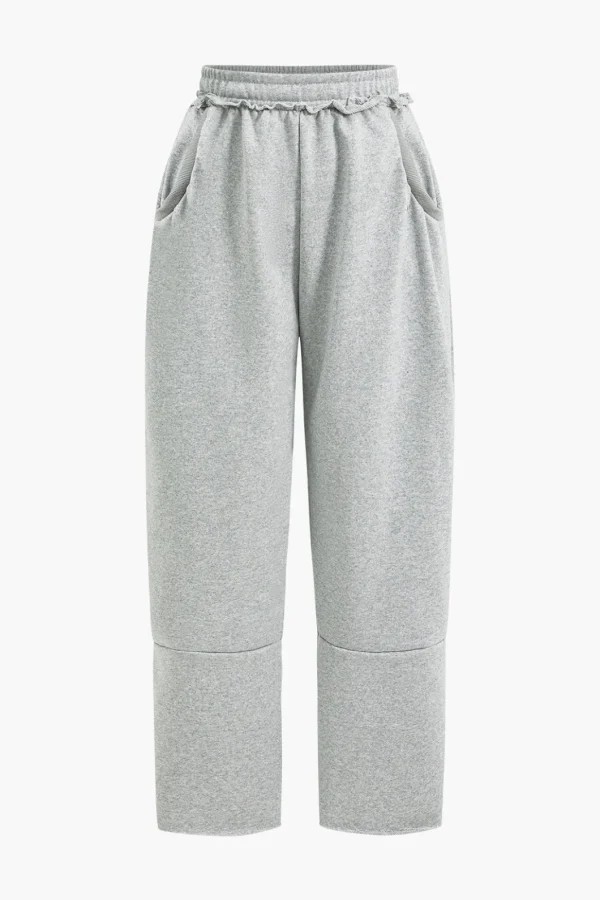 Drawstring Elastic Waist Trousers>MICAS Discount