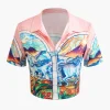 Fantasy Horse Print Crop Shirt>MICAS Outlet