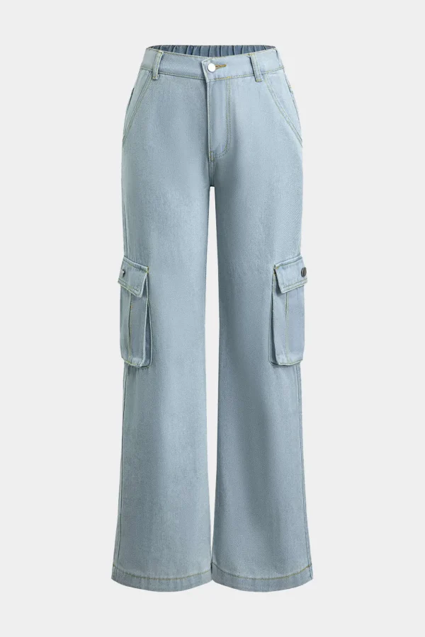 Flap Pocket Straight Leg Jeans>MICAS Hot