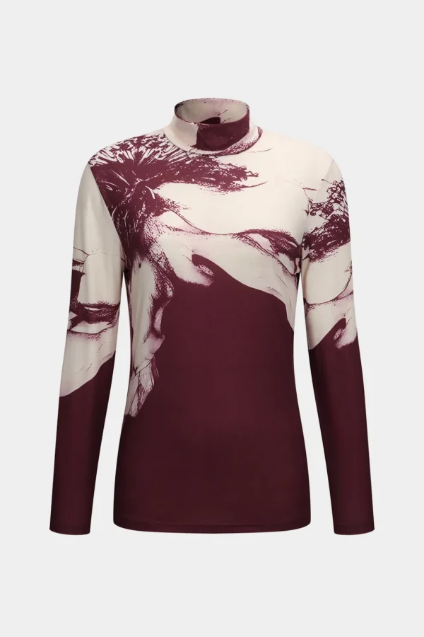 Floral Print Long-Sleeve Top>MICAS Sale
