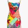Flower Print Slip Mini Dress>MICAS Hot