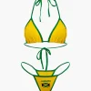 JAMAICA Embroidered Contrast Bikini Set>MICAS New