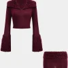 Knit Bell Sleeve Top And Mini Skirt Set>MICAS Fashion