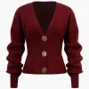 Knit Button V-neck Cardigan>MICAS Sale