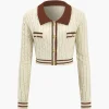Knit Color Block Button Fake Pockets Long-Sleeve Top>MICAS Sale