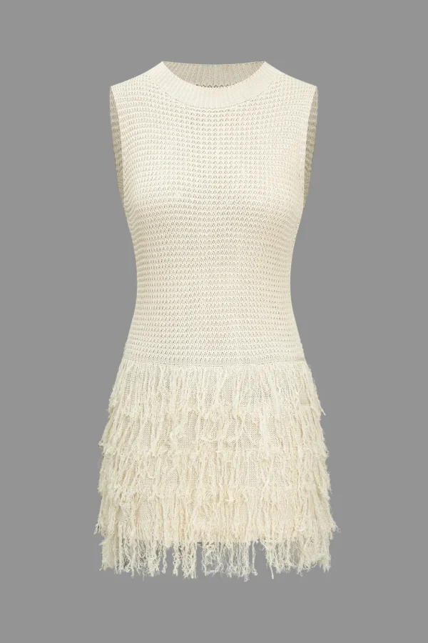Knit Fringe Sleeveless Mini Dress>MICAS Sale