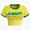 Letter Printed Crop T-shirt>MICAS New