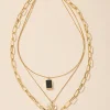 Metal Layered Heart Pendant Necklace>MICAS Online