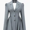 Notched Lapel Ruched Backless Blazer>MICAS Best