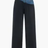 Patchwork Denim Color Block Zipper Jeans>MICAS Fashion