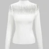 Patchwork Knit Long-Sleeve Top>MICAS Hot