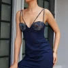 Plaid Detail Bustier Slip Mini Dress>MICAS Discount