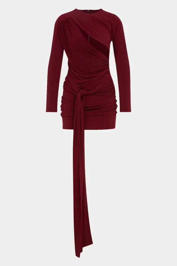 Ruched Cut Out Long Sleeve Mini Dress>MICAS Discount