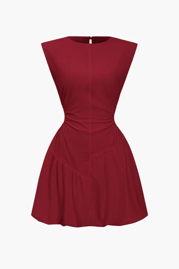 Ruched Sleeveless Mini Dress>MICAS Best