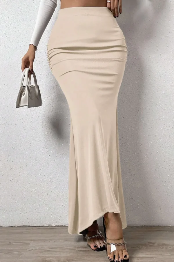 Solid High Waist Maxi Skirt>MICAS Outlet