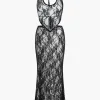 Solid Lace Tie-Up Skirt Set>MICAS Online