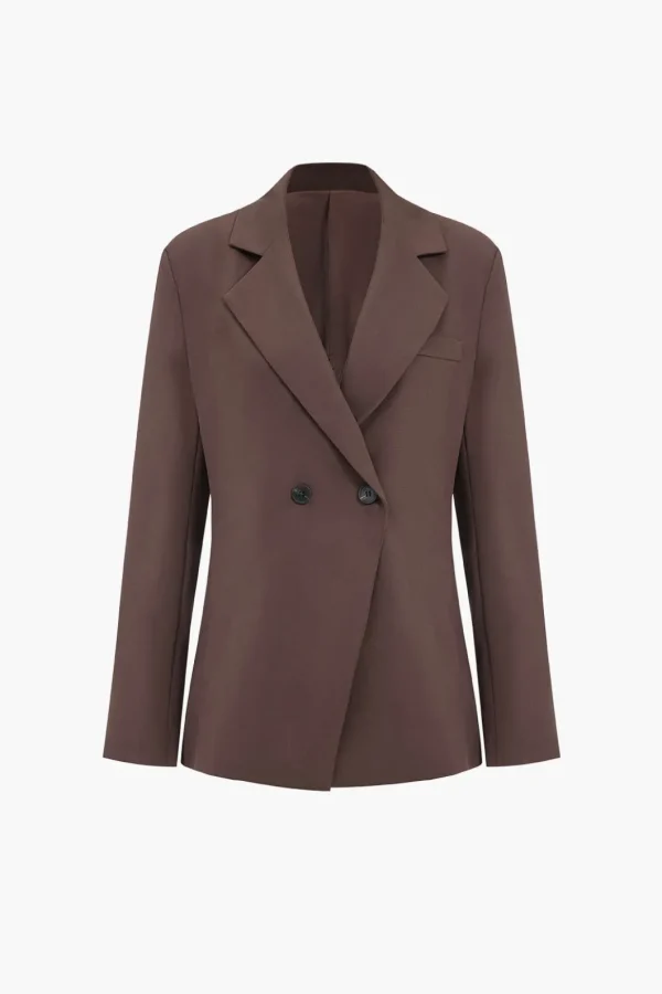 Solid Notched Lapel Button Blazer>MICAS Best