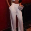 Solid Ruched Top And Trousers Set>MICAS Online