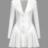 Solid Ruched V Neckline Mini Dress>MICAS Discount