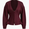 Solid Sweater Buckle Cardigan>MICAS Sale