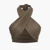 Solid Tie Front Backless Cami Top>MICAS Online