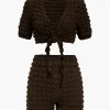 Solid Tie Front Top And Shorts Set>MICAS Online