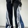 Stripes Print Patchwork Trousers>MICAS Fashion