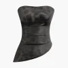 Tie Dye Asymmetric Strapless Top>MICAS Sale
