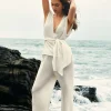 Tie Waist V-Neck Pants Set>MICAS Hot
