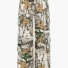 Tree Print Wide Leg Jeans>MICAS Hot