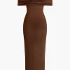 Twisted Backless Off Shoulder Maxi Dress>MICAS Hot