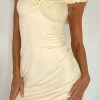 Twisted V-Neck Scallop Edge Mini Dress>MICAS Discount